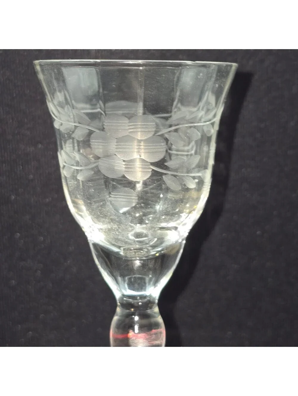 Vintage Rock Sharpe Libbey 3005-10 Etched Floral Cordial Liqueur Glasses - 6